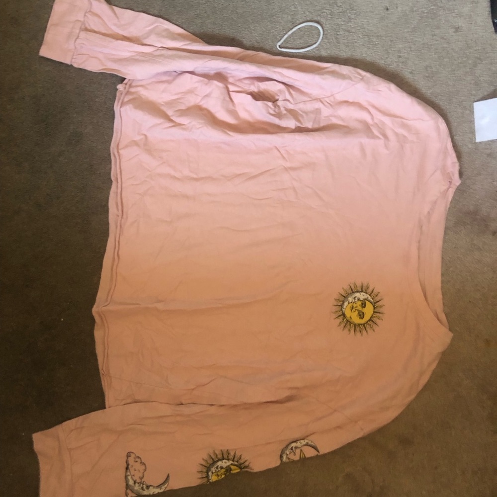 NWOT Cute astrology sun and moon y2k crop top with long sleeves